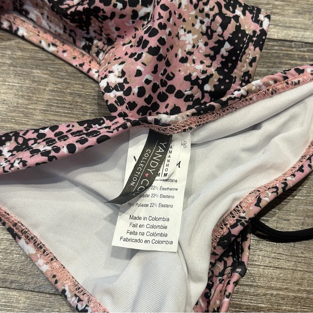 Yandy Pink Black Snakeskin Onepiece Monokini Swimsuit Medium